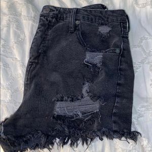Black jean shorts